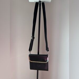 Golden Goose | Black Leather Mini Crossbody Belt Bag Silver Hardware GGDB